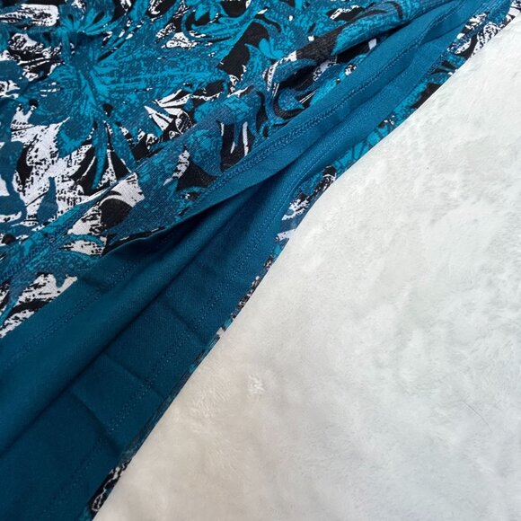 Alfani Womens Plus Size 3X Blue Black Floral Layered Tunic Top 3/4 Sleeve Casual - Picture 8 of 8